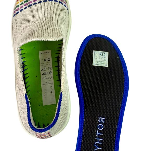 Rothy's Girls 12 White Rainbow Stitching Slip On Shoes Comfort Pride Play School - Picture 8 of 8